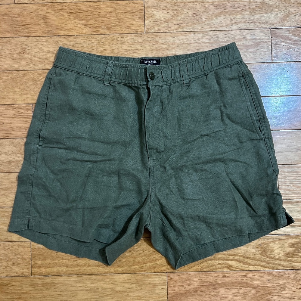 Todd Snyder Men's Green Linen Shorts Medium